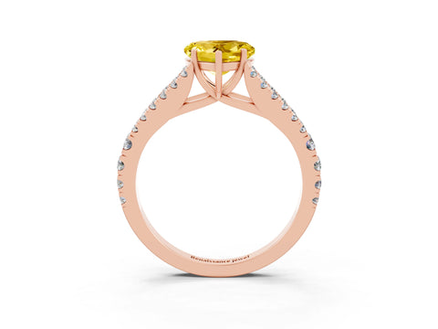 Rose gold Heart Cut Cut Split Shank Pave Diamond Engagement Ring with Four-Prong Setting_3