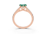 Rose gold Heart Cut Cut Split Shank Pave Diamond Engagement Ring with Four-Prong Setting_3
