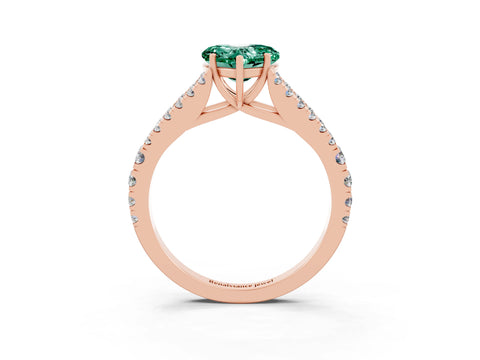 Rose gold Heart Cut Cut Split Shank Pave Diamond Engagement Ring with Four-Prong Setting_3