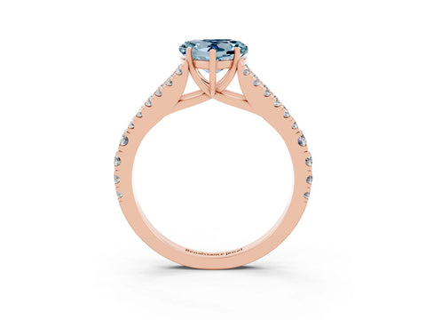 Rose gold Heart Cut Cut Split Shank Pave Diamond Engagement Ring with Four-Prong Setting_3