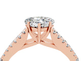 Rose gold Heart Cut Cut Split Shank Pave Diamond Engagement Ring with Four-Prong Setting_4