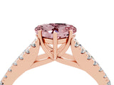 Rose gold Heart Cut Cut Split Shank Pave Diamond Engagement Ring with Four-Prong Setting_4