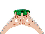 Rose gold Heart Cut Cut Split Shank Pave Diamond Engagement Ring with Four-Prong Setting_4