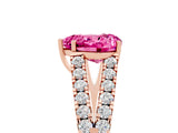 Rose gold Heart Cut Cut Split Shank Pave Diamond Engagement Ring with Four-Prong Setting_5