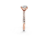 Rose gold Heart Cut Diamond Brilliant Solitaire Ring with Pavé Band and Four-Prong Setting_17