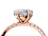 Rose gold Heart Cut Diamond Brilliant Solitaire Ring with Pavé Band and Four-Prong Setting_19