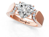 Rose gold Heart Cut Diamond Channel Set Solitaire Ring with Four-Prong Setting_13