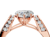 Rose gold Heart Cut Diamond Channel Set Solitaire Ring with Four-Prong Setting_40