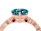 Rose gold Heart Cut Diamond Cluster Pavé Band with Four-Prong Setting_10