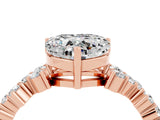 Rose gold Heart Cut Diamond Cluster Pavé Band with Four-Prong Setting_10