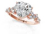 Rose gold Heart Cut Diamond Cluster Pavé Band with Four-Prong Setting_13