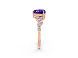 Rose gold Heart Cut Diamond Cluster Pavé Band with Four-Prong Setting_14