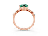Rose gold Heart Cut Diamond Cluster Pavé Band with Four-Prong Setting_15