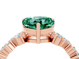 Rose gold Heart Cut Diamond Cluster Pavé Band with Four-Prong Setting_16
