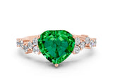Rose gold Heart Cut Diamond Cluster Pavé Band with Four-Prong Setting_18