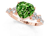 Rose gold Heart Cut Diamond Cluster Pavé Band with Four-Prong Setting_1