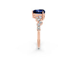 Rose gold Heart Cut Diamond Cluster Pavé Band with Four-Prong Setting_2