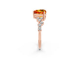 Rose gold Heart Cut Diamond Cluster Pavé Band with Four-Prong Setting_20