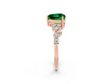 Rose gold Heart Cut Diamond Cluster Pavé Band with Four-Prong Setting_20