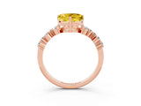 Rose gold Heart Cut Diamond Cluster Pavé Band with Four-Prong Setting_21