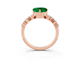 Rose gold Heart Cut Diamond Cluster Pavé Band with Four-Prong Setting_21