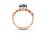 Rose gold Heart Cut Diamond Cluster Pavé Band with Four-Prong Setting_21