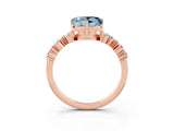 Rose gold Heart Cut Diamond Cluster Pavé Band with Four-Prong Setting_21