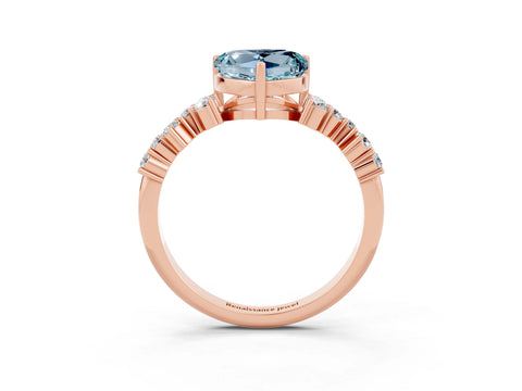 Rose gold Heart Cut Diamond Cluster Pavé Band with Four-Prong Setting_21