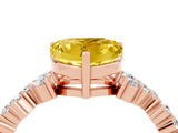Rose gold Heart Cut Diamond Cluster Pavé Band with Four-Prong Setting_22