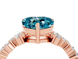 Rose gold Heart Cut Diamond Cluster Pavé Band with Four-Prong Setting_22
