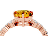 Rose gold Heart Cut Diamond Cluster Pavé Band with Four-Prong Setting_22