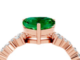 Rose gold Heart Cut Diamond Cluster Pavé Band with Four-Prong Setting_22