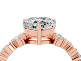 Rose gold Heart Cut Diamond Cluster Pavé Band with Four-Prong Setting_22