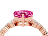 Rose gold Heart Cut Diamond Cluster Pavé Band with Four-Prong Setting_22