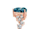 Rose gold Heart Cut Diamond Cluster Pavé Band with Four-Prong Setting_23