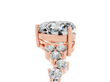 Rose gold Heart Cut Diamond Cluster Pavé Band with Four-Prong Setting_23