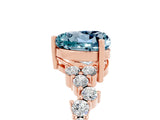Rose gold Heart Cut Diamond Cluster Pavé Band with Four-Prong Setting_23