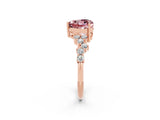 Rose gold Heart Cut Diamond Cluster Pavé Band with Four-Prong Setting_2