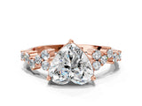 Rose gold Heart Cut Diamond Cluster Pavé Band with Four-Prong Setting_3