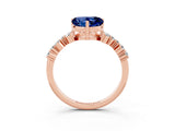 Rose gold Heart Cut Diamond Cluster Pavé Band with Four-Prong Setting_3