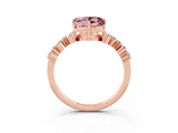 Rose gold Heart Cut Diamond Cluster Pavé Band with Four-Prong Setting_3