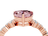 Rose gold Heart Cut Diamond Cluster Pavé Band with Four-Prong Setting_4