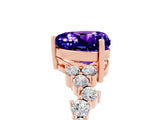 Rose gold Heart Cut Diamond Cluster Pavé Band with Four-Prong Setting_5