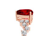 Rose gold Heart Cut Diamond Cluster Pavé Band with Four-Prong Setting_5