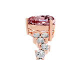 Rose gold Heart Cut Diamond Cluster Pavé Band with Four-Prong Setting_5
