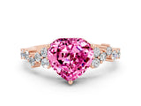 Rose gold Heart Cut Diamond Cluster Pavé Band with Four-Prong Setting_6
