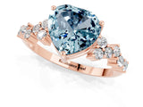 Rose gold Heart Cut Diamond Cluster Pavé Band with Four-Prong Setting_7