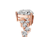 Rose gold Heart Cut Diamond Cluster Pavé Band with Four-Prong Setting_8