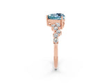 Rose gold Heart Cut Diamond Cluster Pavé Band with Four-Prong Setting_8