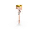 Rose gold Heart Cut Diamond Cluster Pavé Band with Four-Prong Setting_8